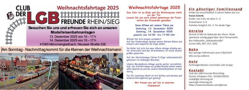 Weihnachtsfahrtage 2025
