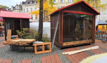Unsere "Buden" auf dem Essener Weichnachtesmarkt in Vorbereitung.